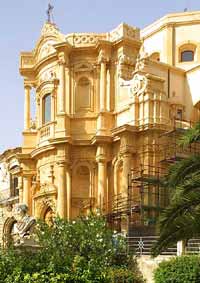 The beautiful rose colored stone of Noto.