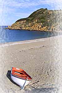 A beach on the Northern coast of the island of Skiathos, Greece - not as busy as Koukounaries