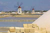 windmills dot the salt road to the North of Marsala
