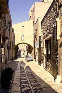 The narrow streets of the town
