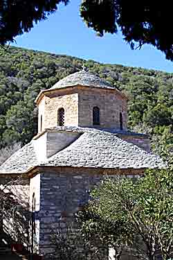 The chapel of the Evangelistria Monastery.